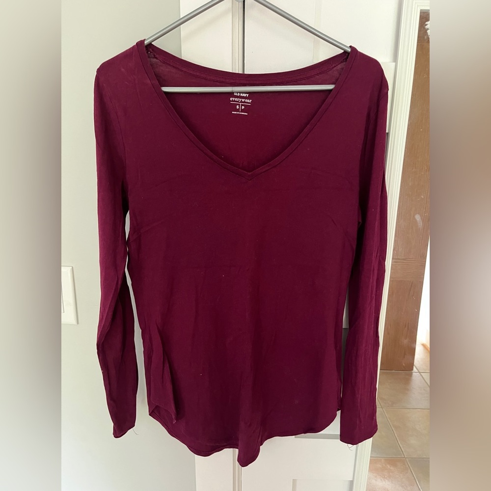 Maroon long sleeve top